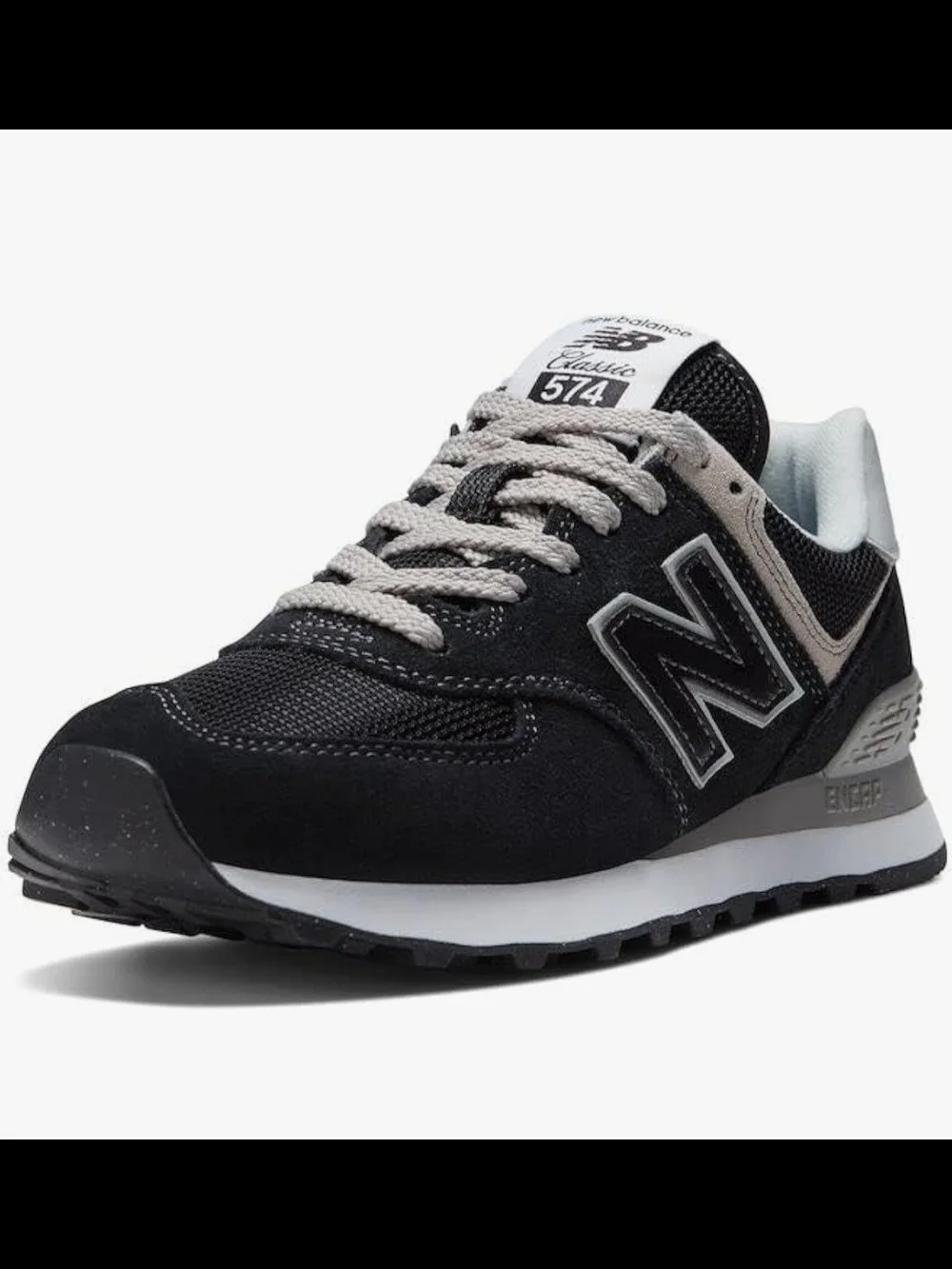 Womens New Balance Black & White 574 Retro Runner Size 8.5 Excellent Condition - Picture 1 of 6